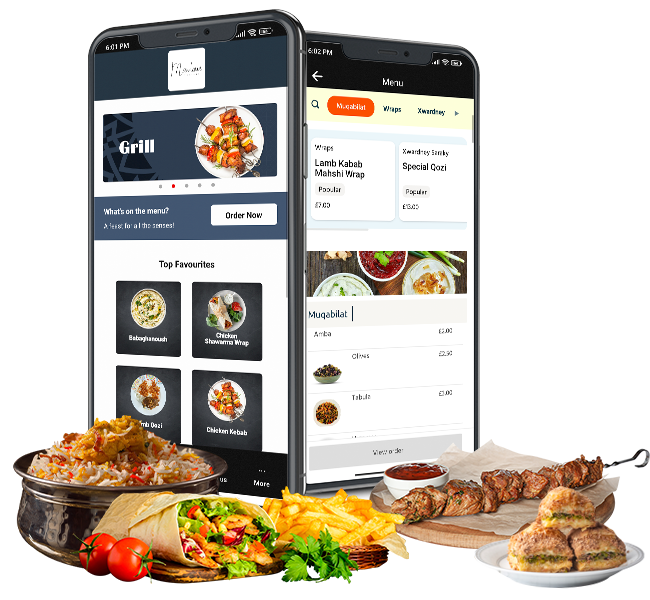 Mawlawi Restaurant Birmingham  app mockup